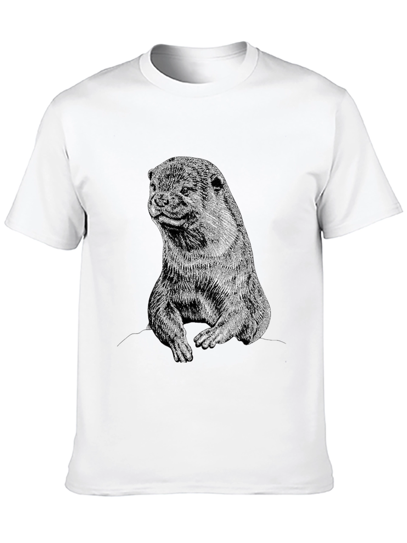 Black Otter Graphic T-Shirt - Black, Animal Lover Tee view 10