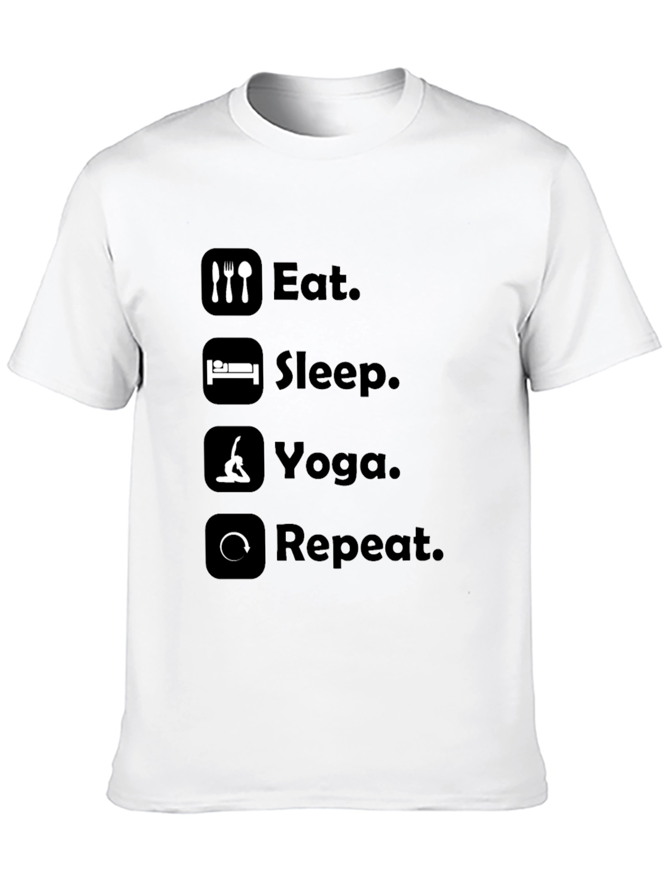 Black Eat Sleep Yoga Repeat Graphic Tee - Black T-Shirt view 10