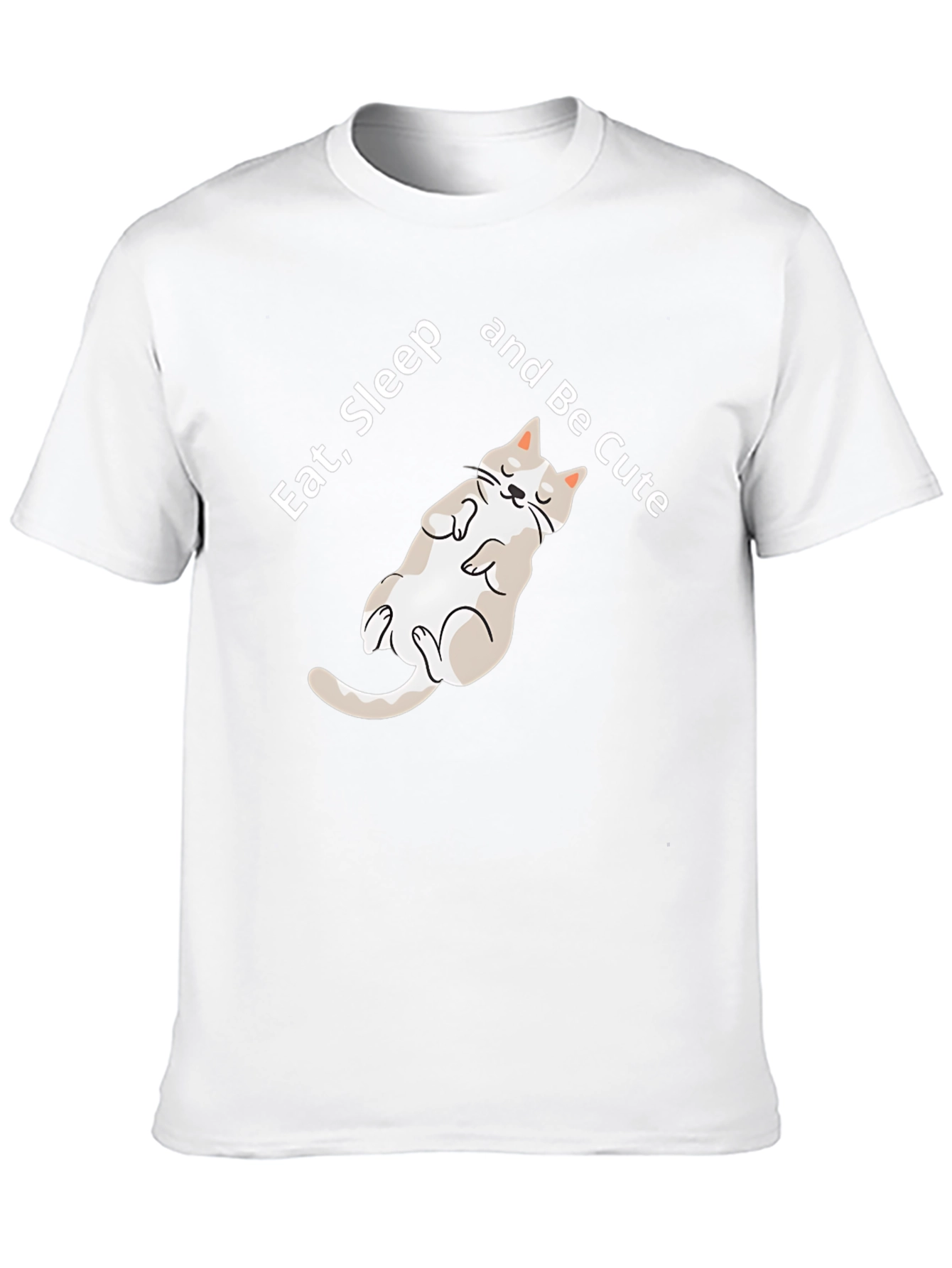 Black Eat Sleep Be Cute Cat Graphic T-Shirt view 10