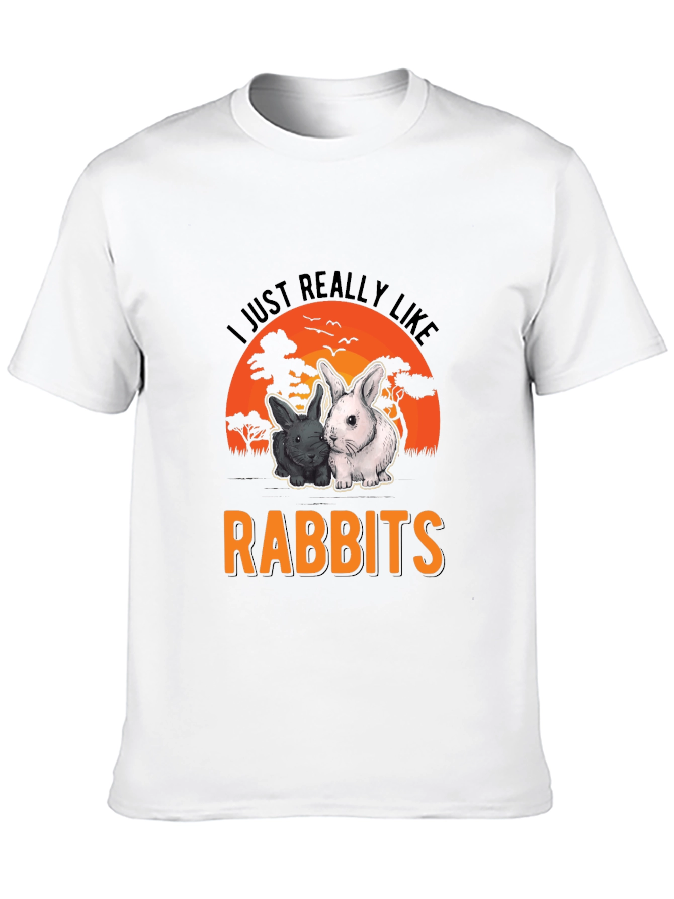 Black I Just Really Like Rabbits T-Shirt view 10