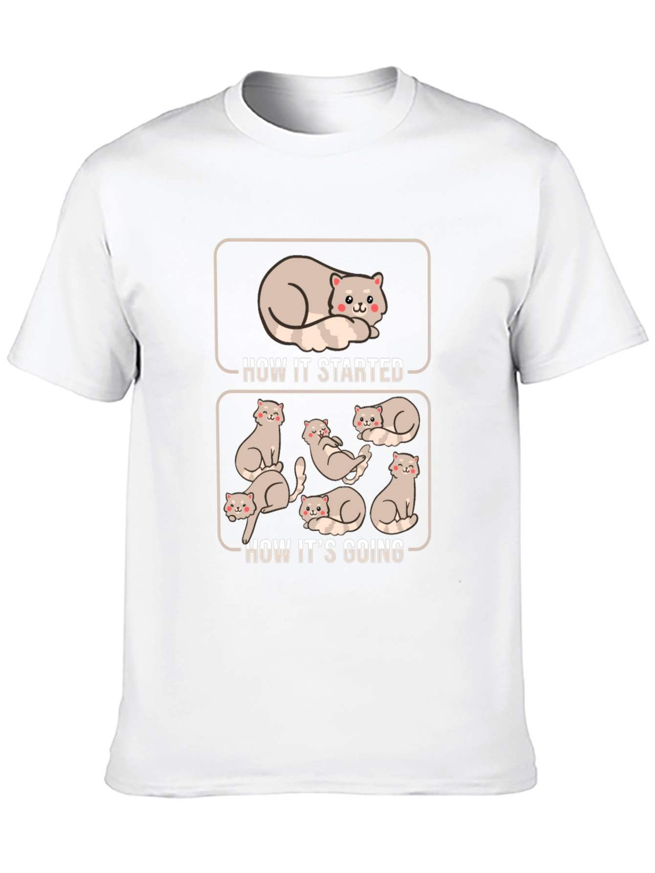 Black Funny Cat T-Shirt - How It Started, How It's Going view 10