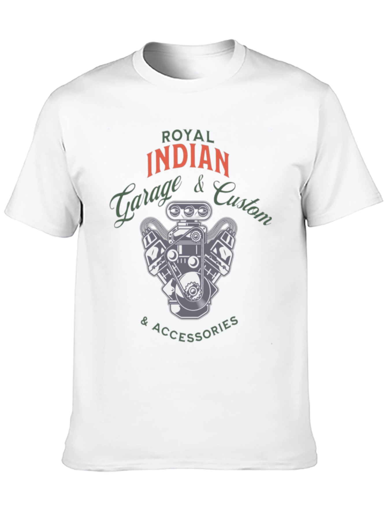 Black Royal Indian Garage Custom Tee - Automotive Inspired Design view 10