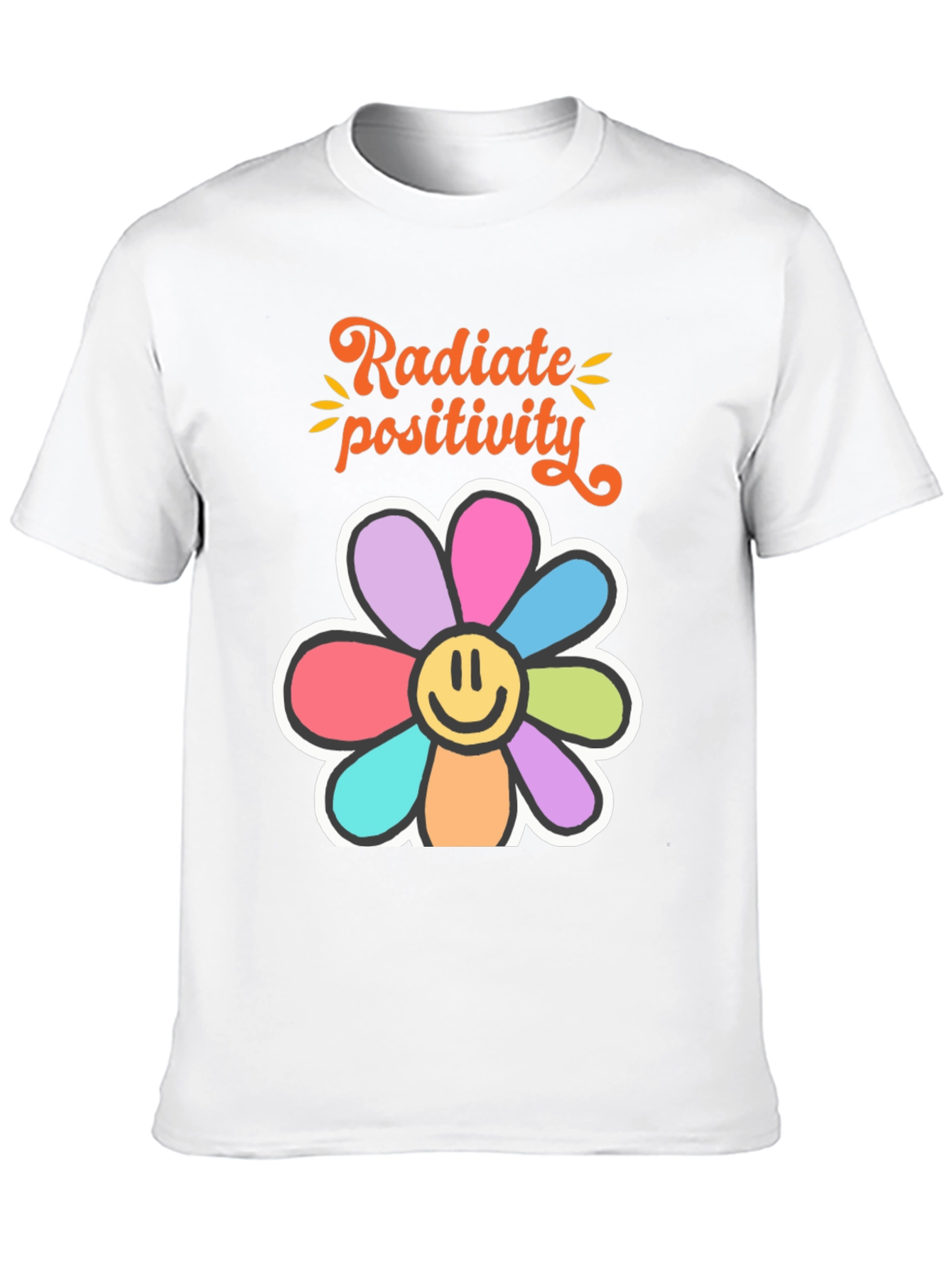 Black Radiate Positivity Graphic T-Shirt view 10