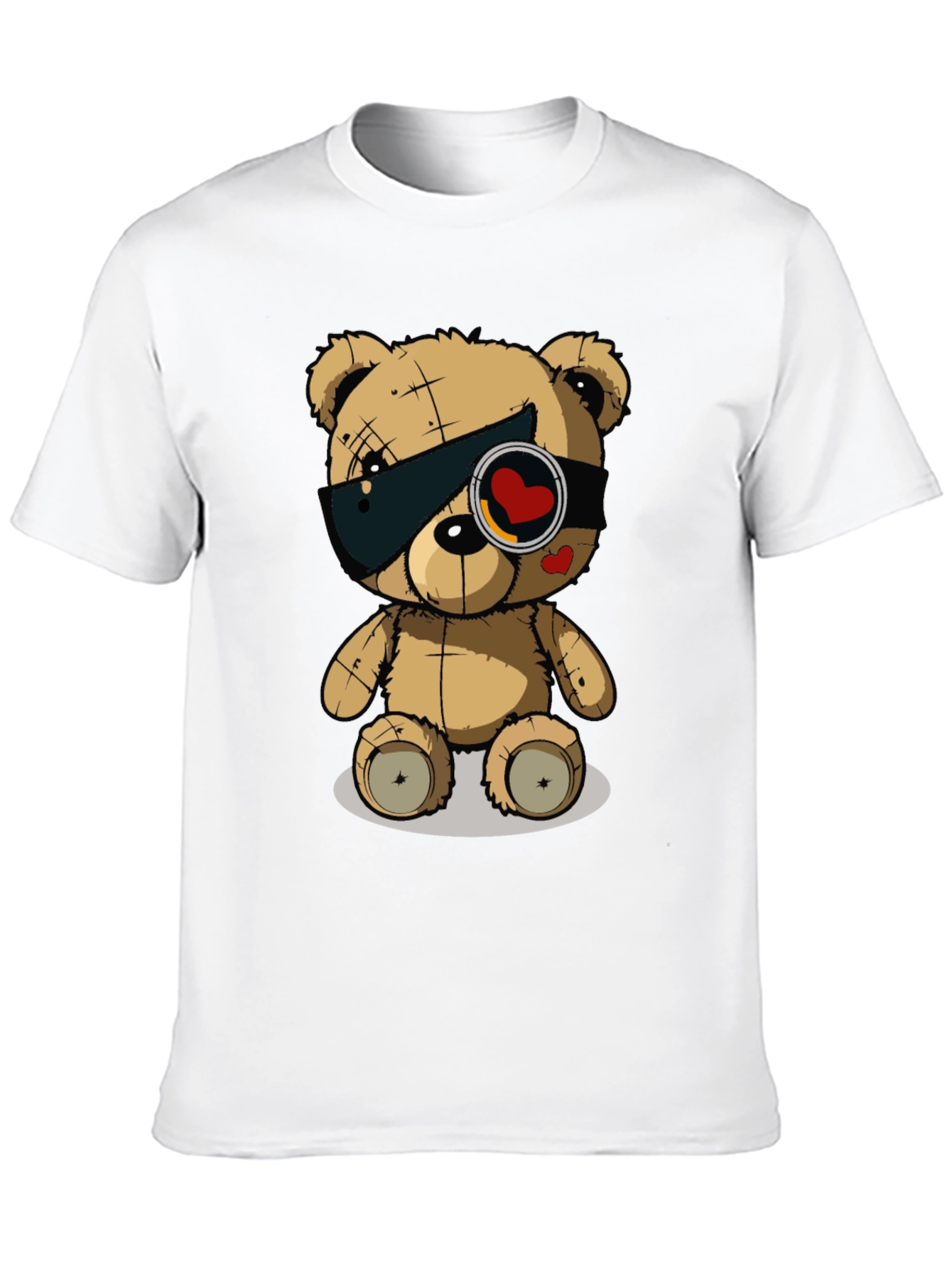 Black Trendy Black T-Shirt with Graphic Teddy Bear Design view 10
