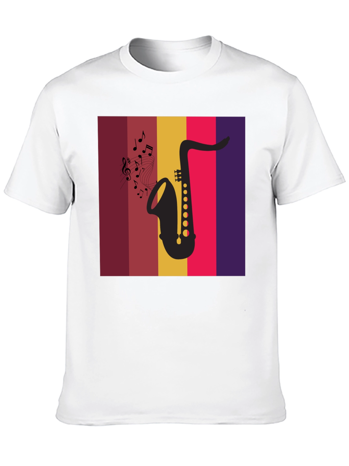 Black Saxophone Music Graphic Tee - Retro Style  view 10