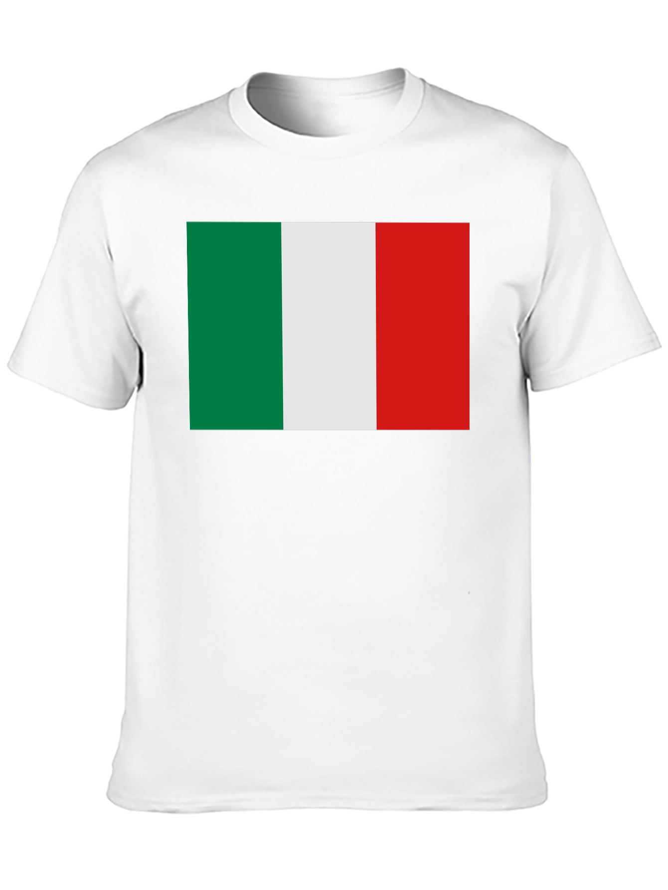 Black Italian Flag Graphic Tee - Black Crew Neck T-Shirt view 10