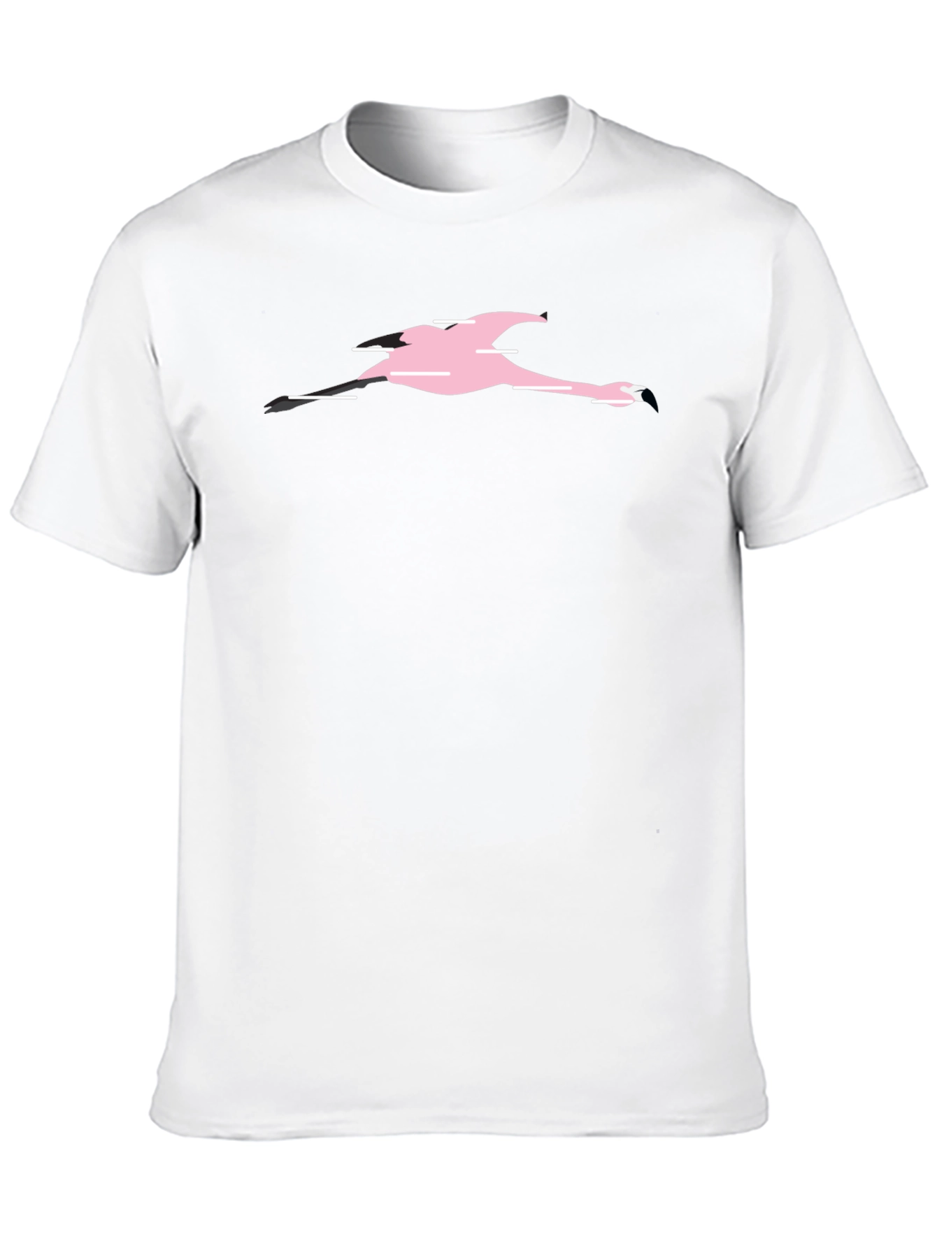 Black Black T-Shirt with Pink Flamingo Graphic view 10