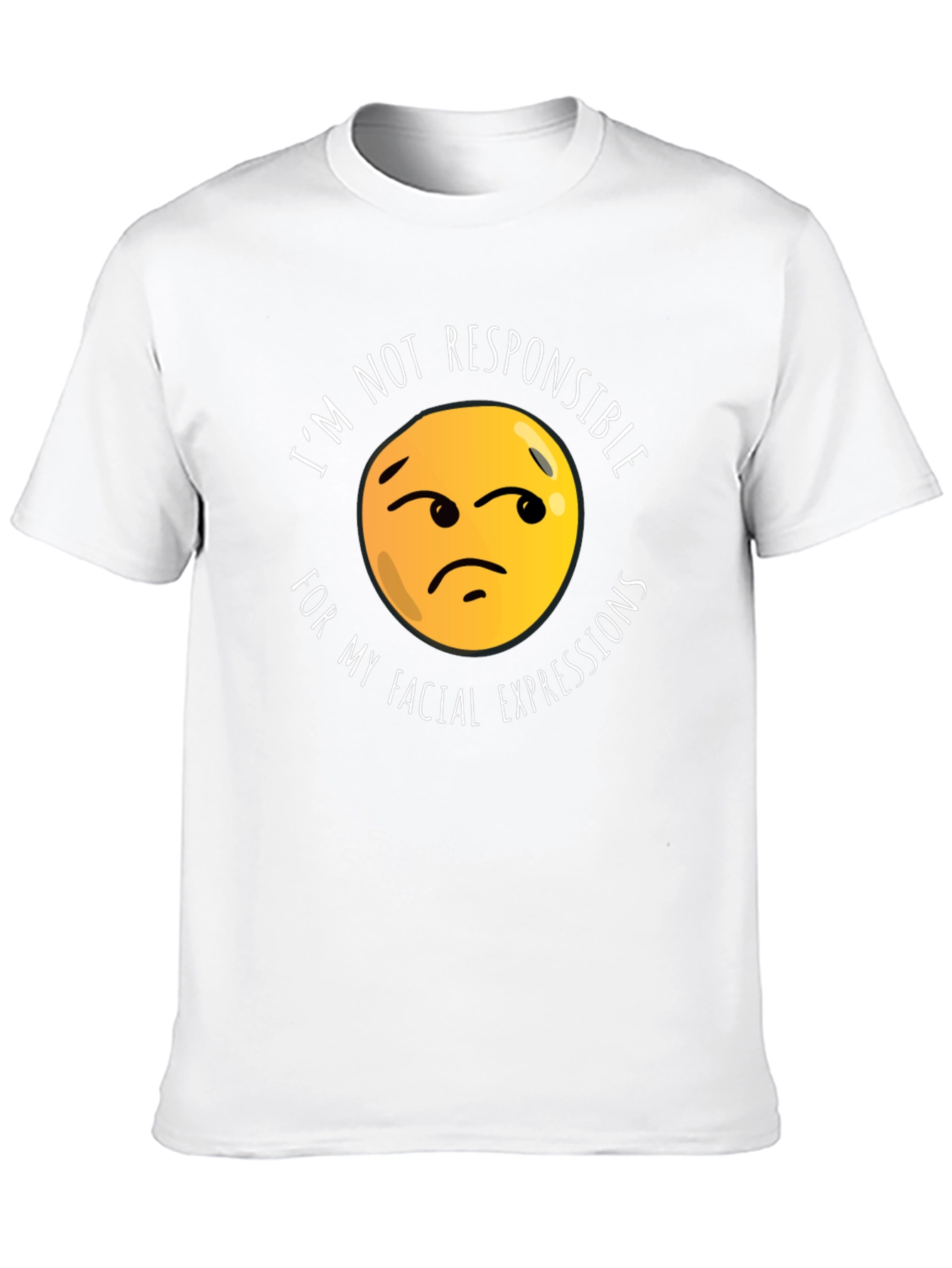 Black Funny Facial Expression Emoji Graphic T-Shirt - Black view 10