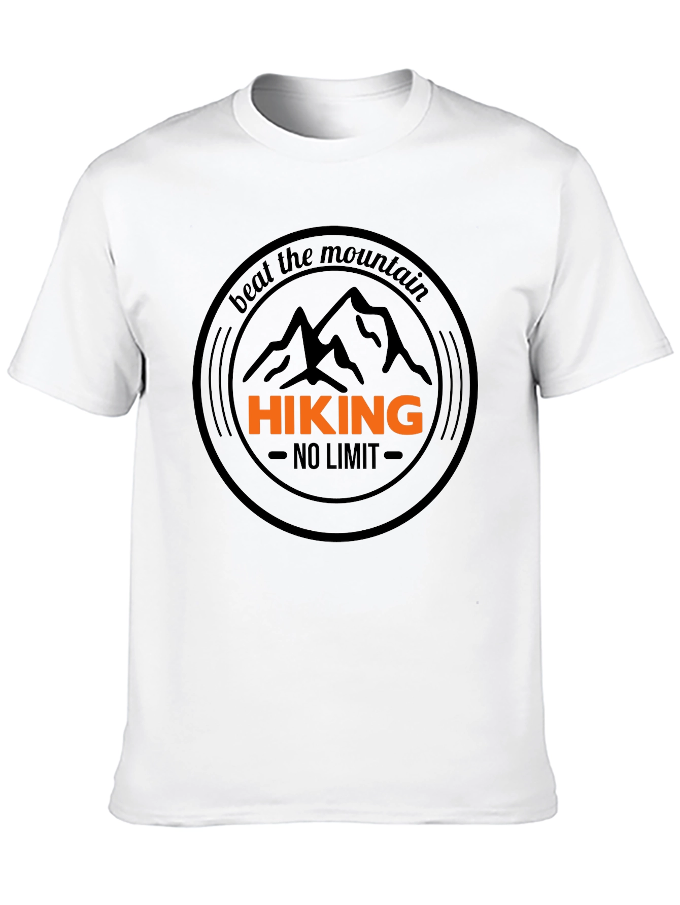 Black Hiking T-Shirt - Beat The Mountain - Black Cotton Tee view 10
