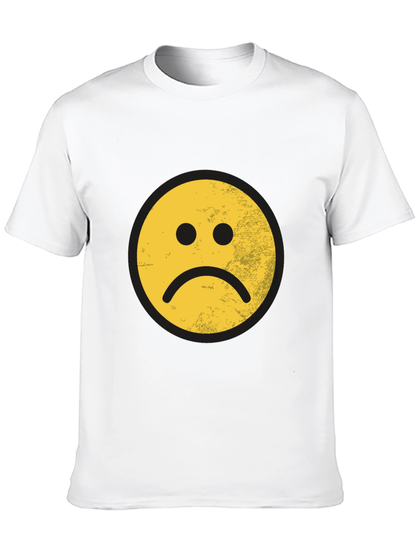 Black Sad Face Graphic Tee - Black Cotton Blend view 10