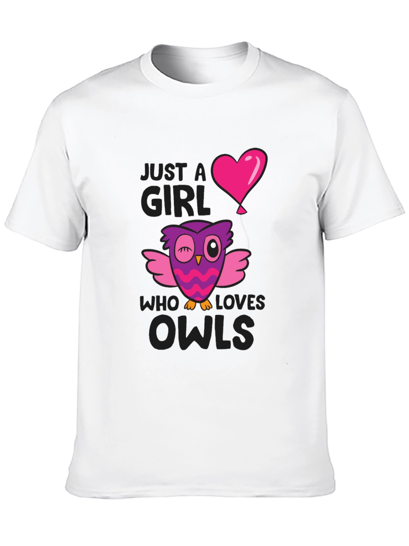 Black Just A Girl Who Loves Owls T-Shirt view 10