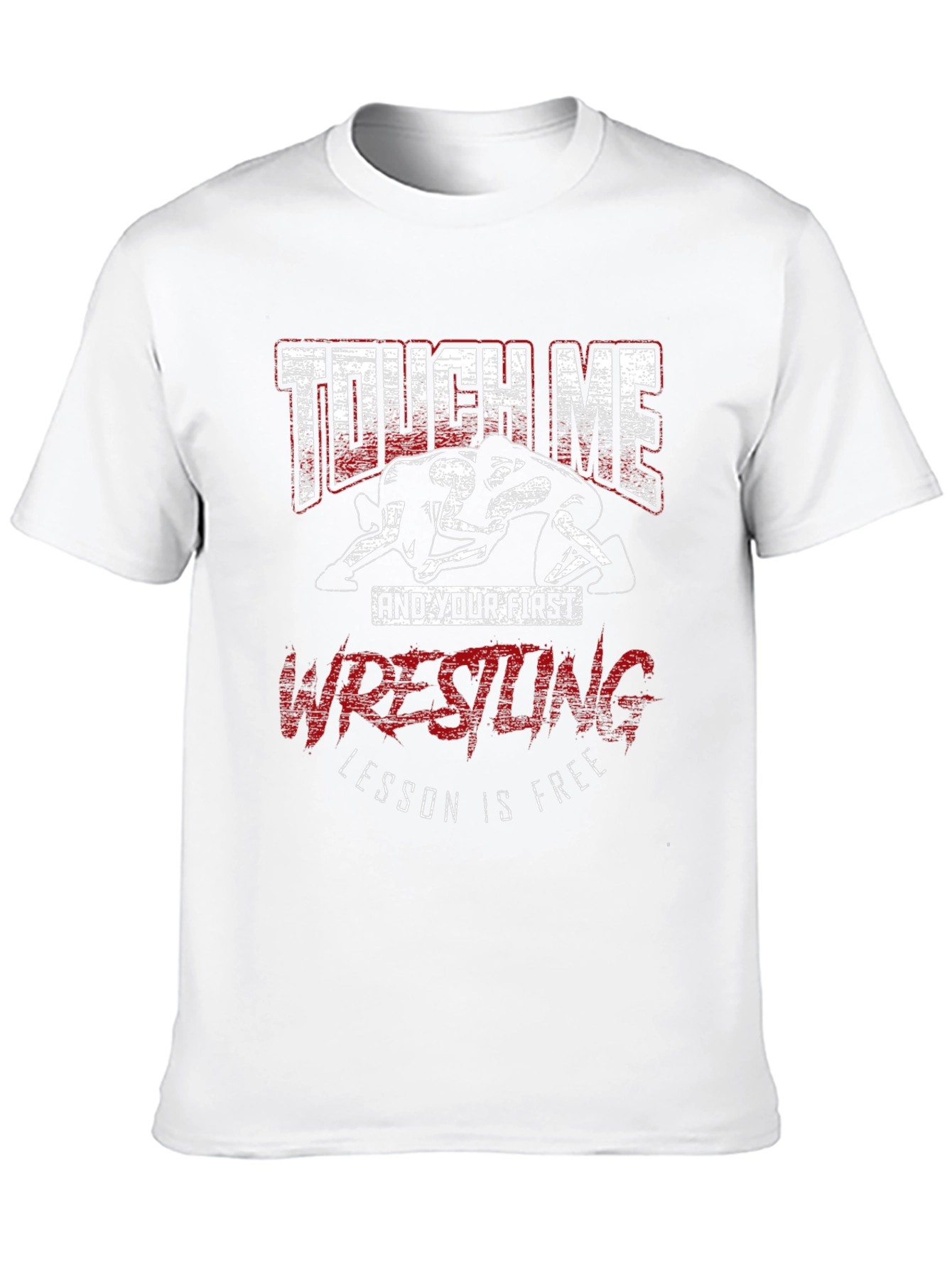 Black Touch Me Wrestling T-Shirt - Funny Graphic Tee view 10