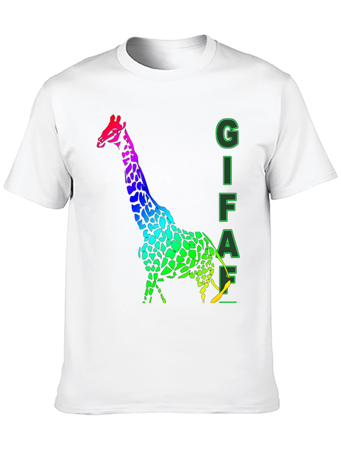 Black Rainbow Giraffe Graphic Tee - Men's Black T-Shirt view 10