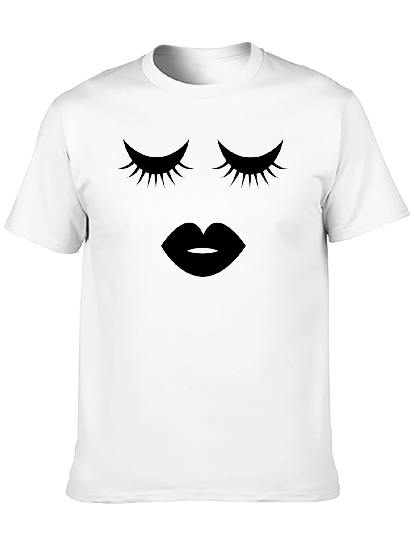 Black Eyelash and Lips Graphic Black T-Shirt view 10