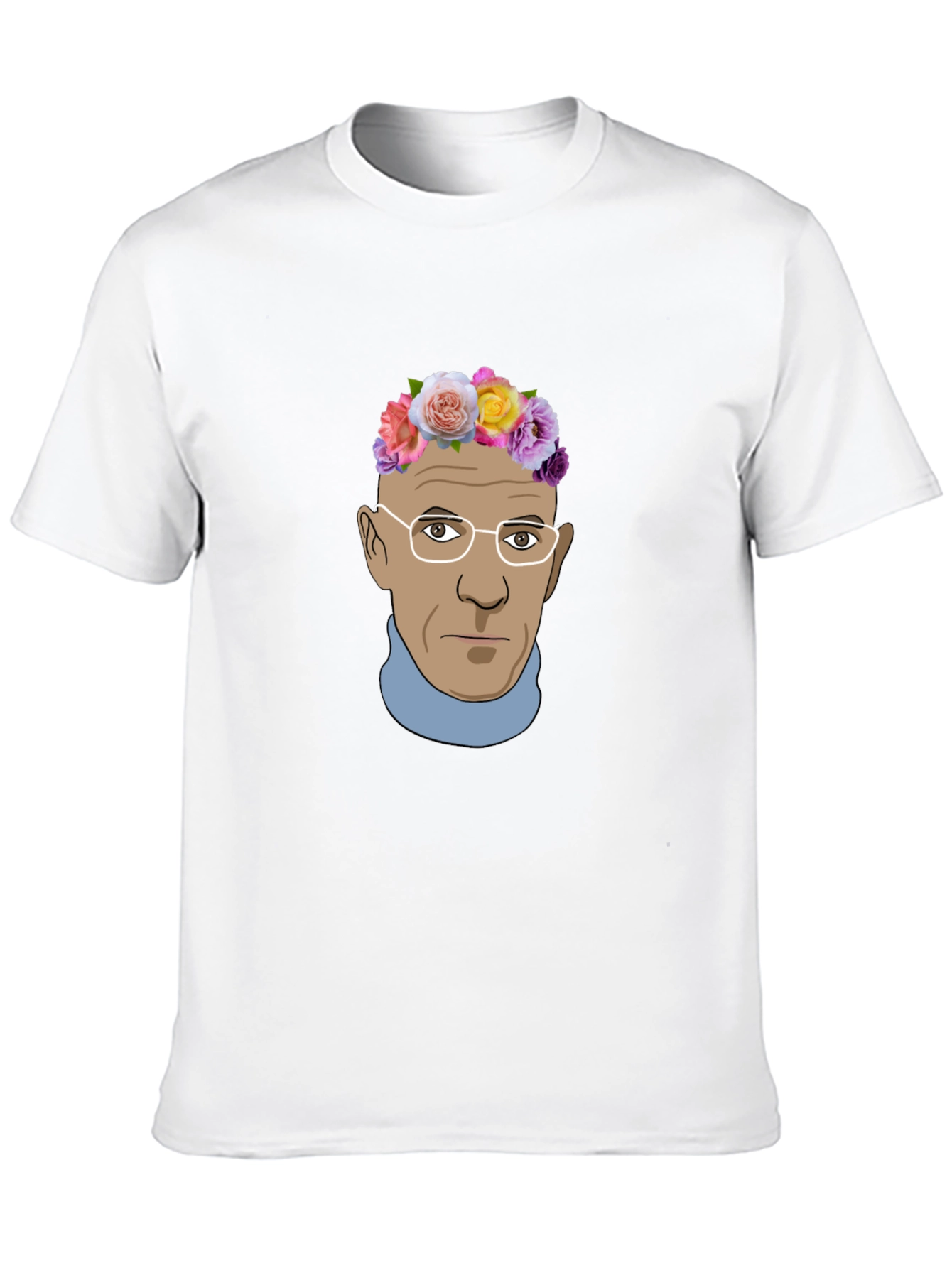 Black Floral Crown Man Graphic Tee - Unique Design view 10