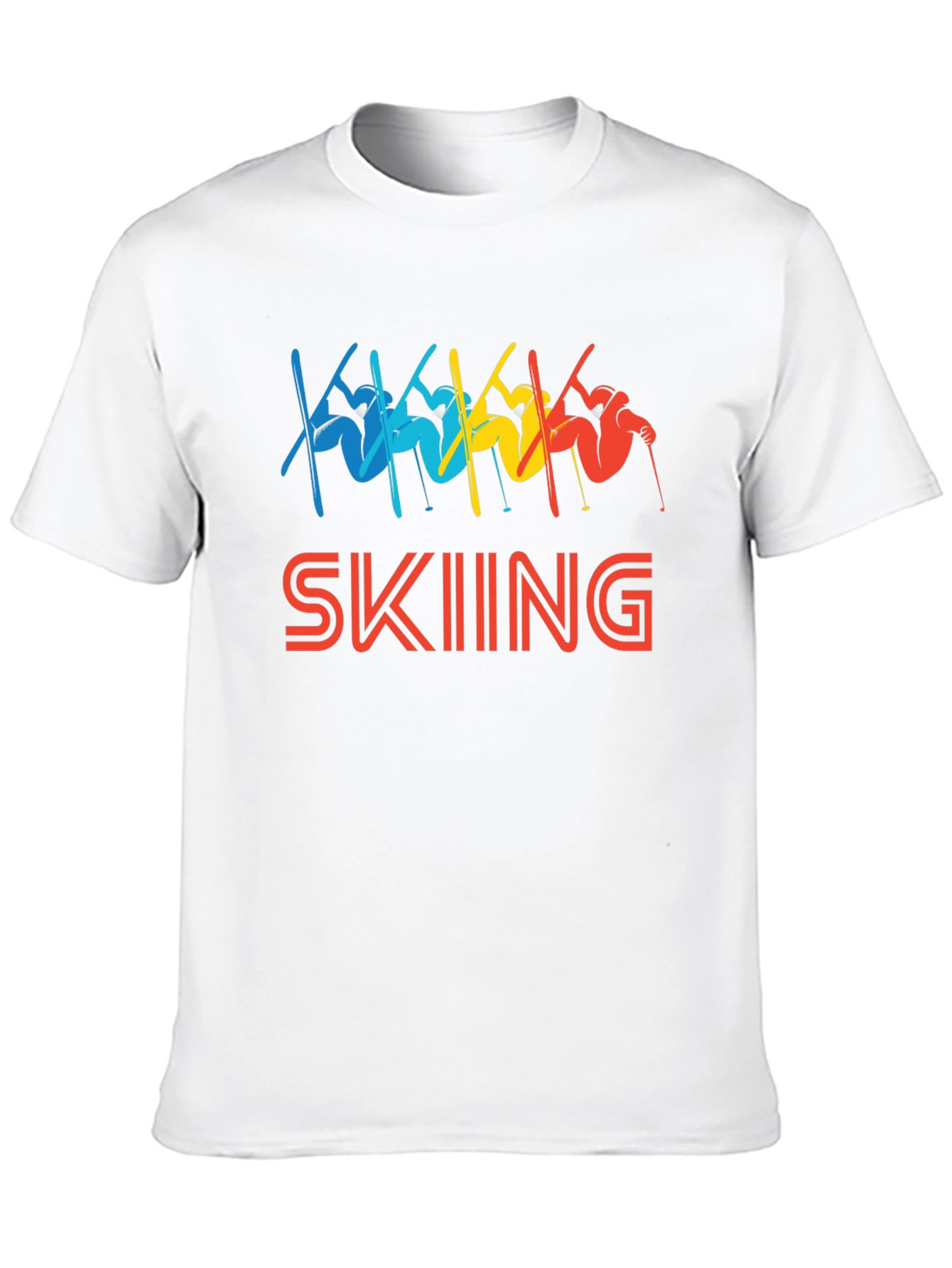 Black Retro Skiing T-Shirt - Colorful Winter Sport Tee view 10