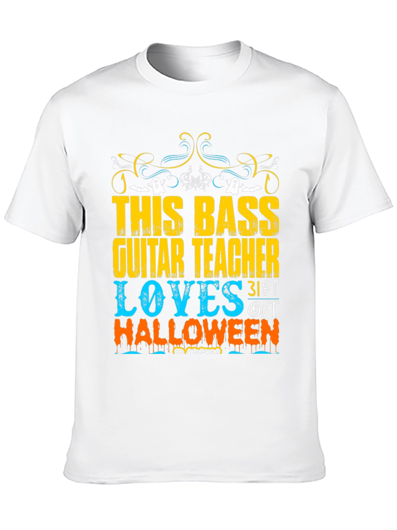 Black Bass Guitar Teacher Halloween T-Shirt view 10