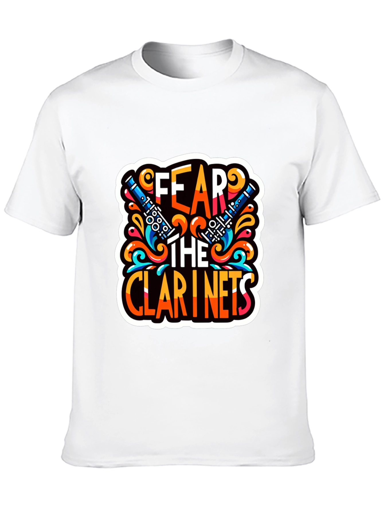 Black Fear the Clarinets Graphic T-Shirt - Music Lover Tee view 10