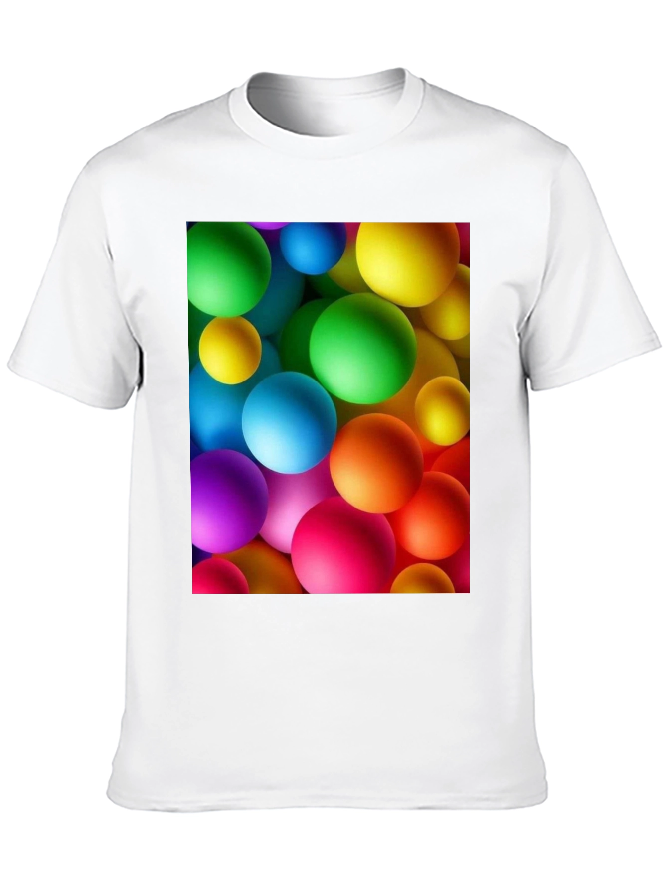 Black Colorful Spheres Graphic Print Black T-Shirt view 10