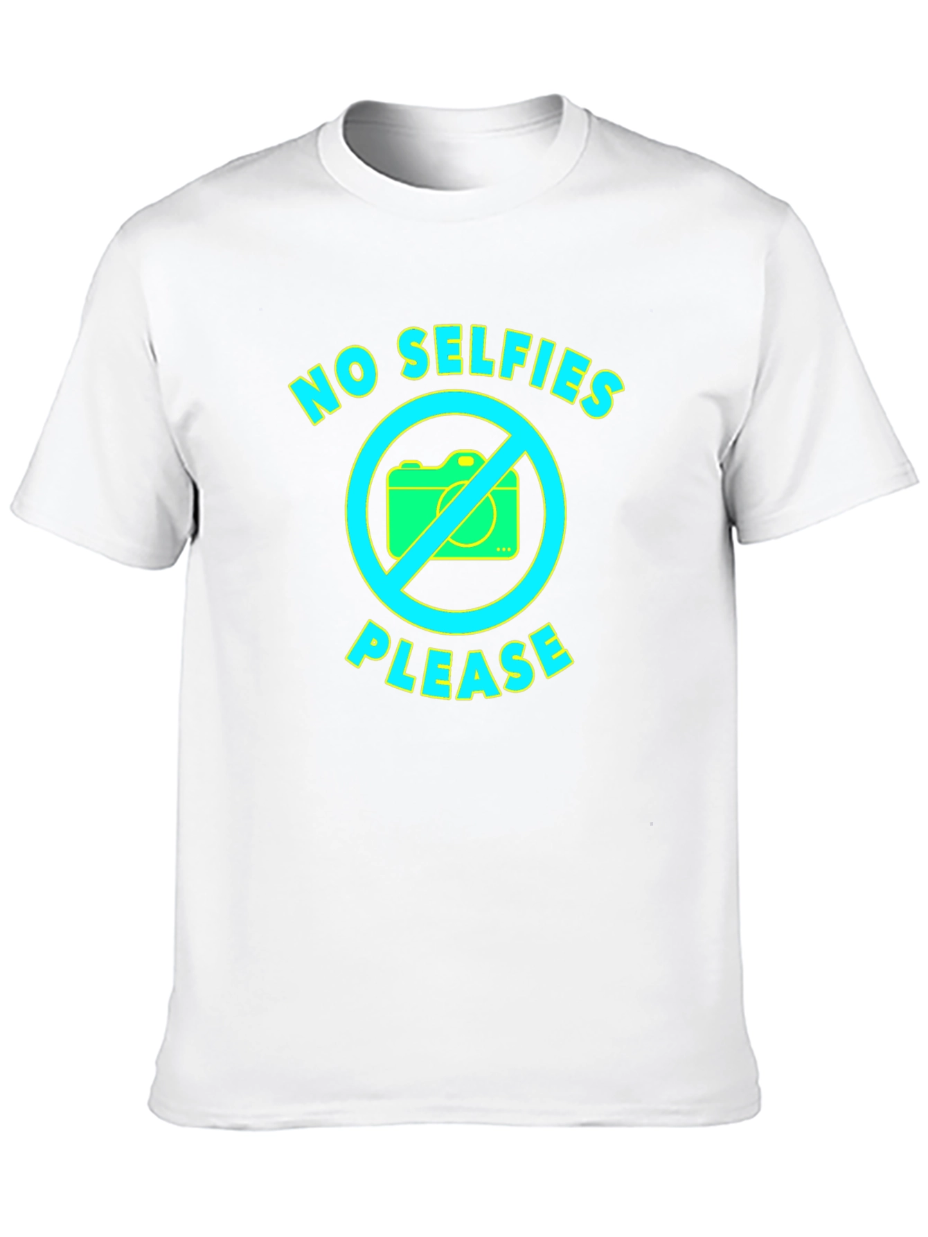 Black No Selfies Please Graphic T-Shirt view 10