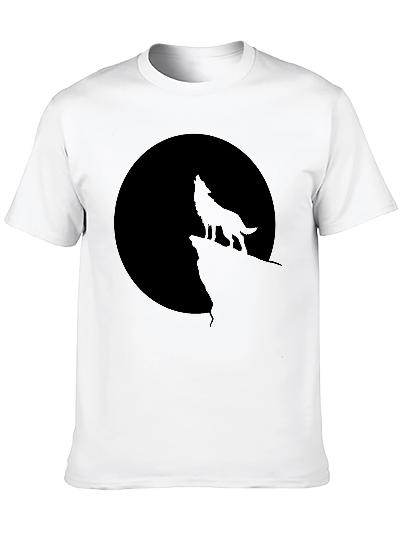 Black Wolf Moon Graphic Tee - Black Cotton Blend view 10