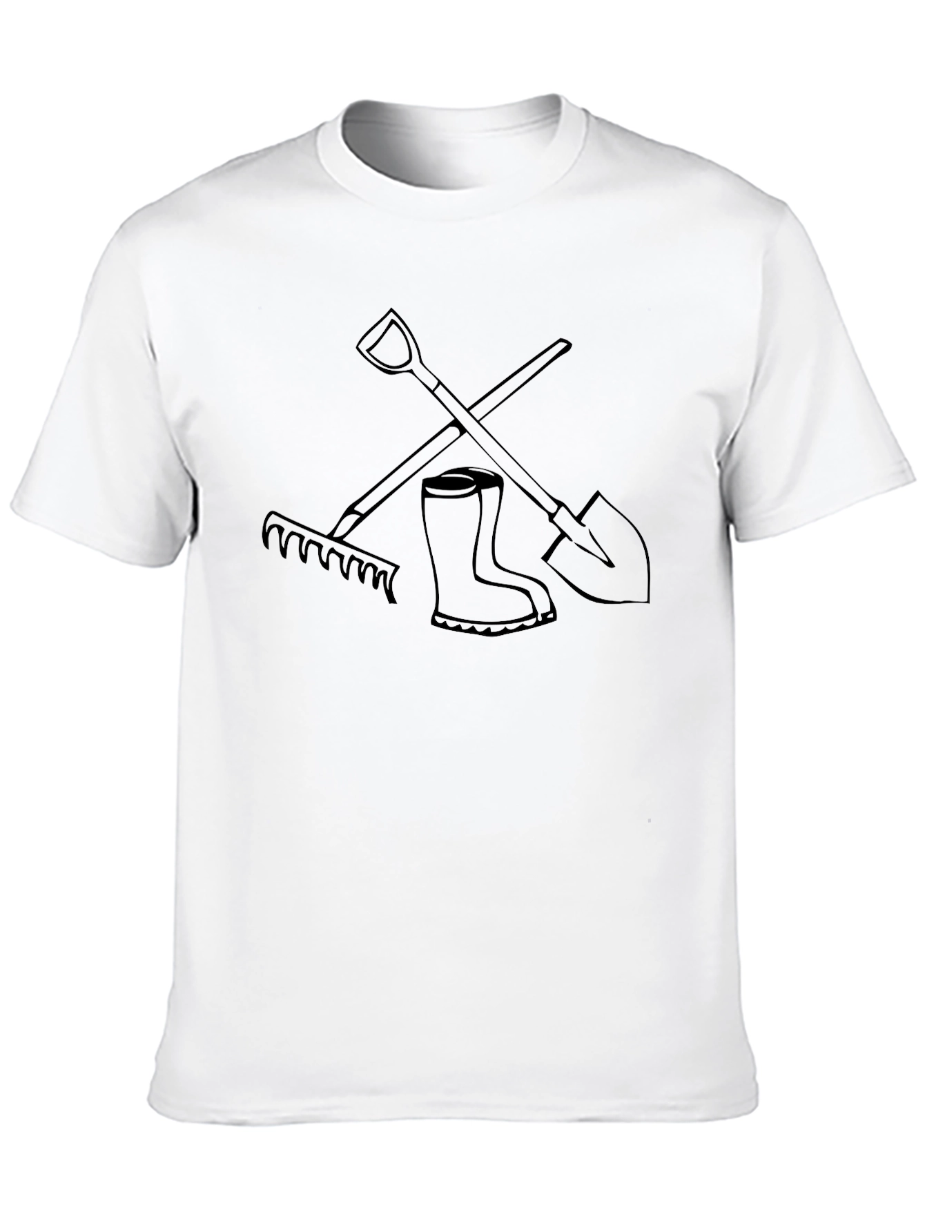 Gardening Tool Graphic Tee - Black Cotton T-Shirt - 10