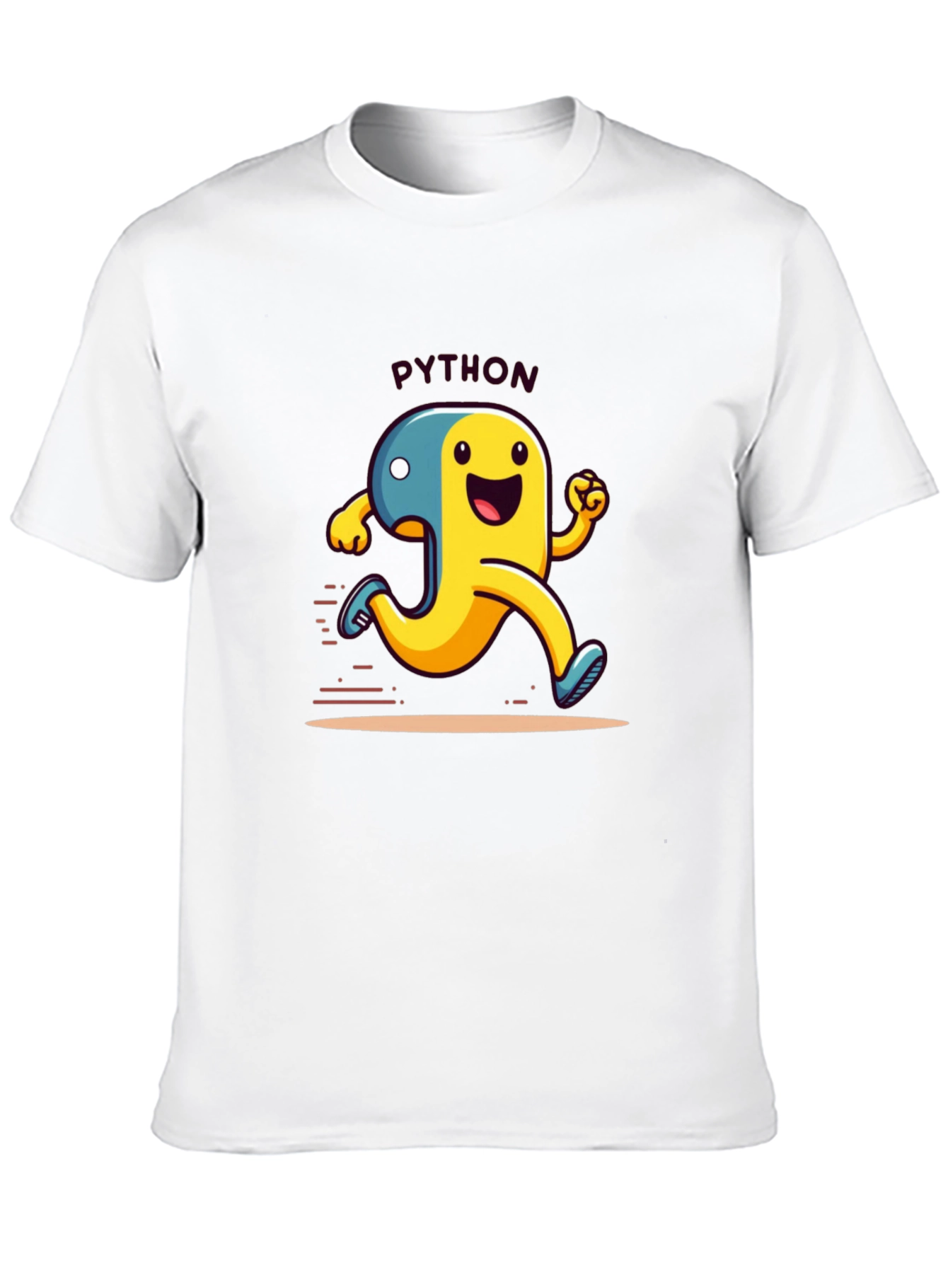 Black Python Programmer Cartoon Black T-Shirt view 10
