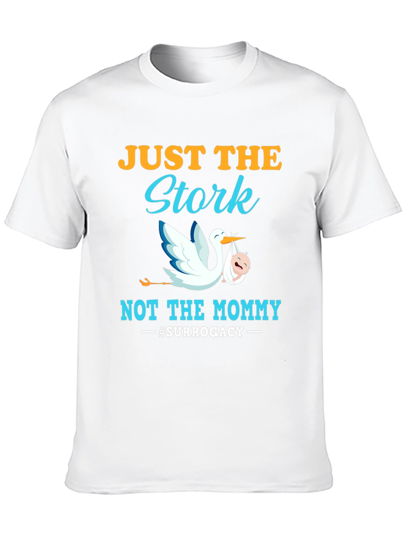 Black Just The Stork T-Shirt - Surrogacy Humor Tee view 10