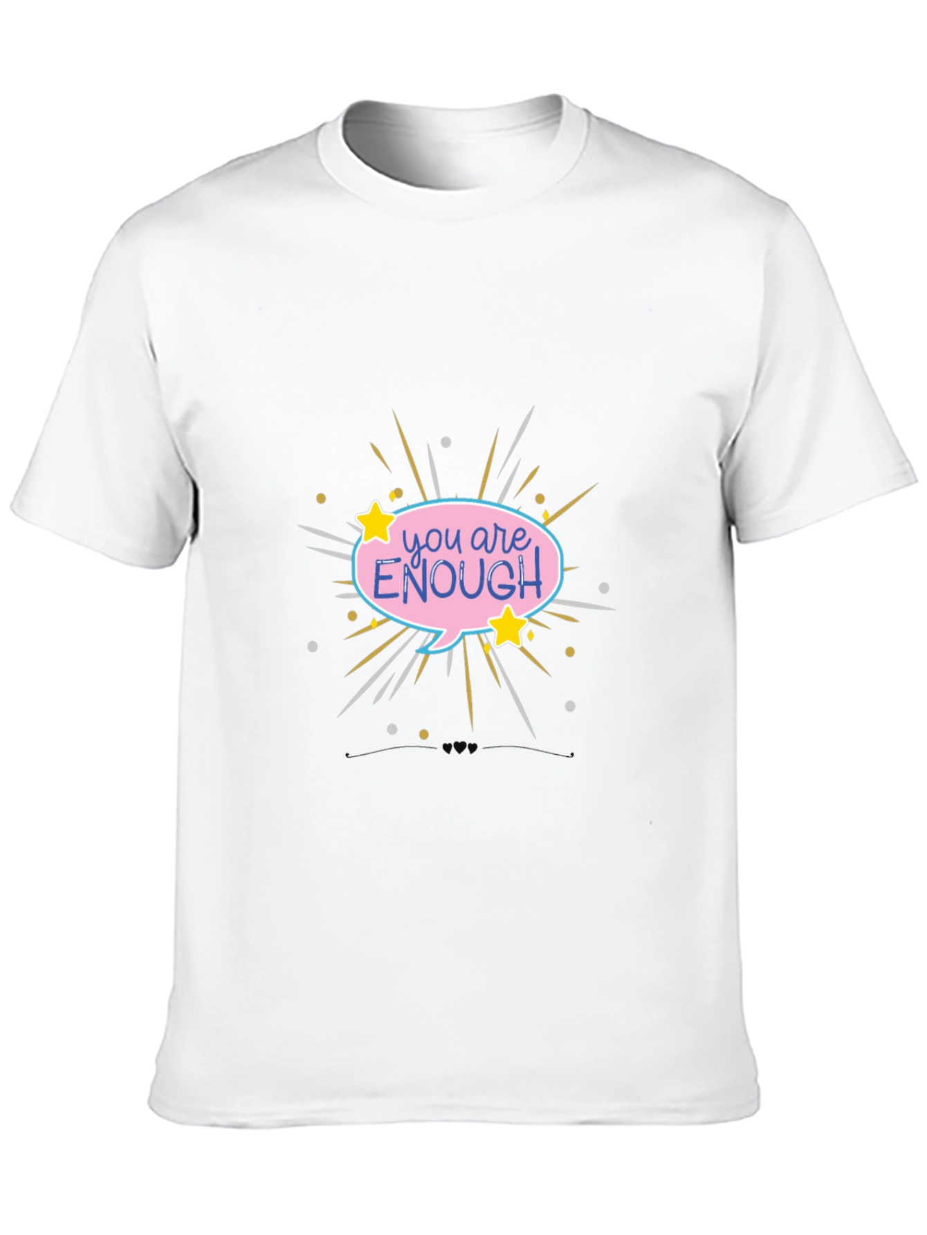 Black You Are Enough Graphic Tee - Black Comfort Fit view 10
