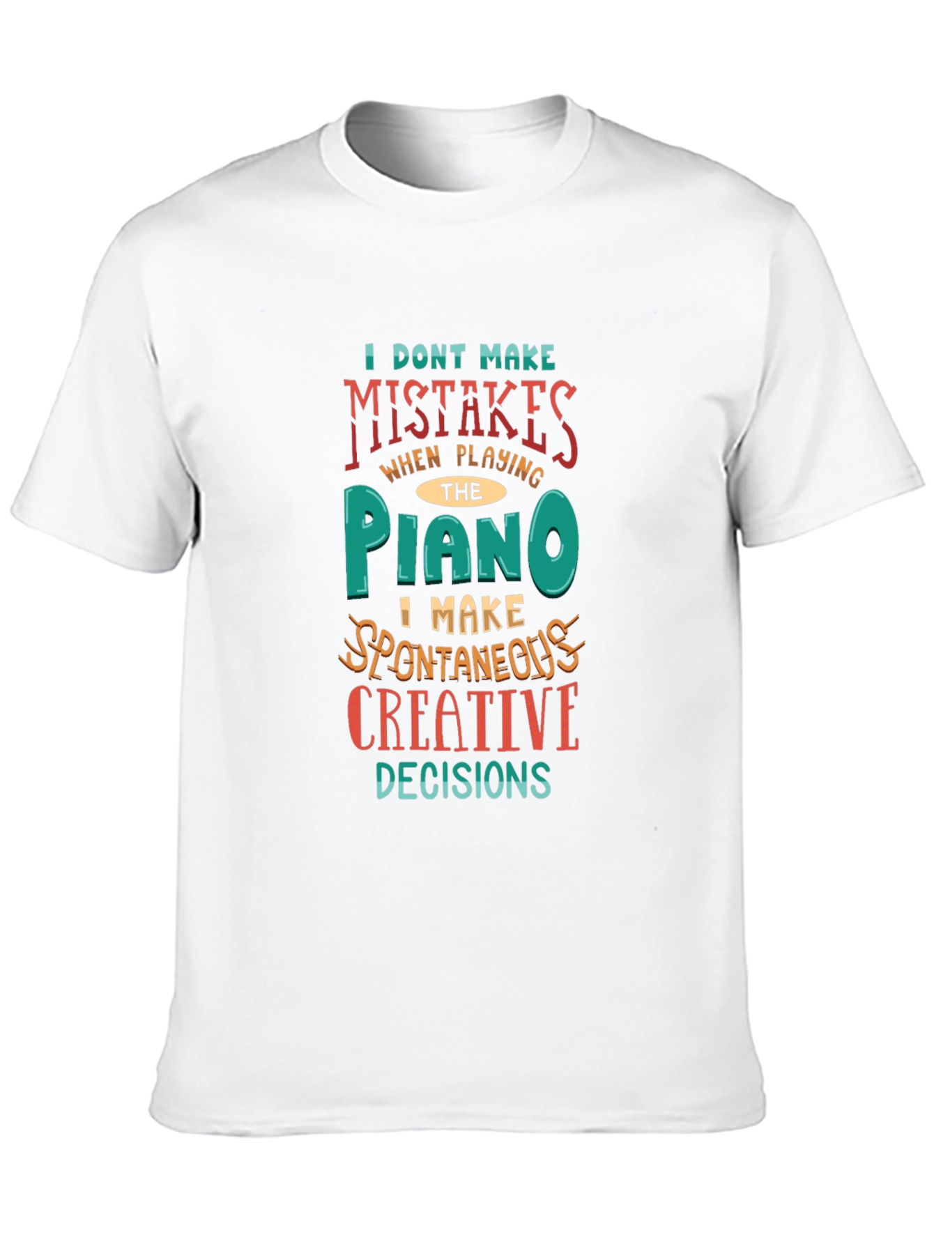 Black Piano Player Creative Decisions Graphic Tee view 10
