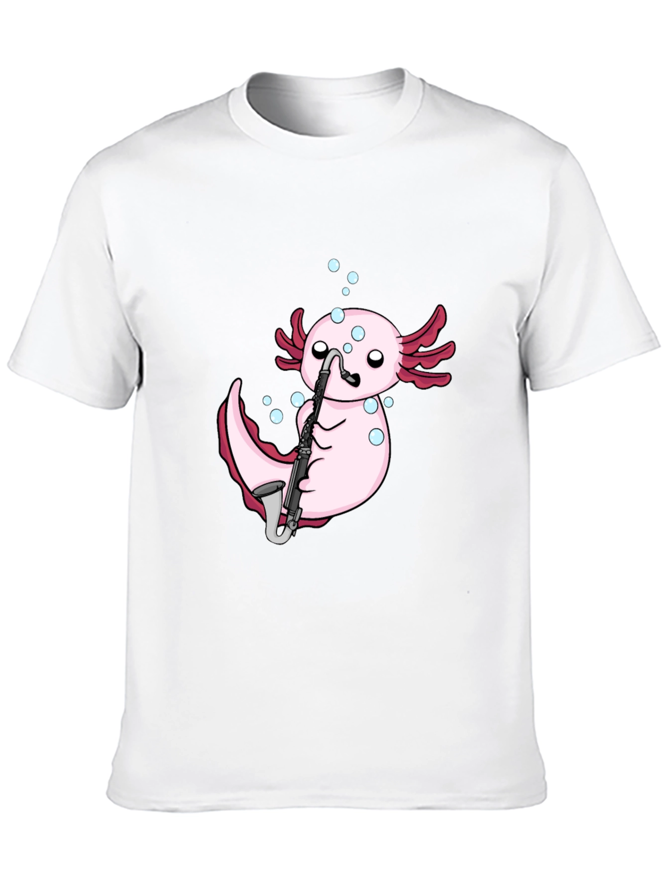 Black Axolotl Saxophone Black T-Shirt view 10