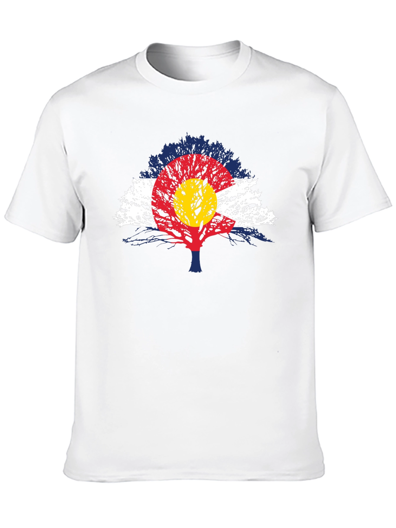 Black Colorado Flag Tree Men's T-Shirt view 10