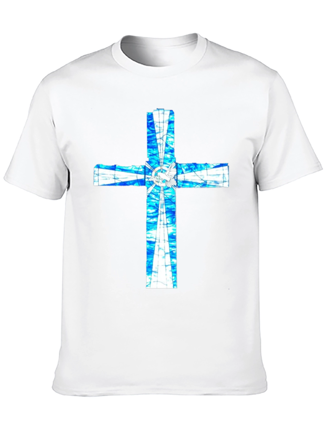 Black Stained Glass Cross Graphic T-Shirt view 10