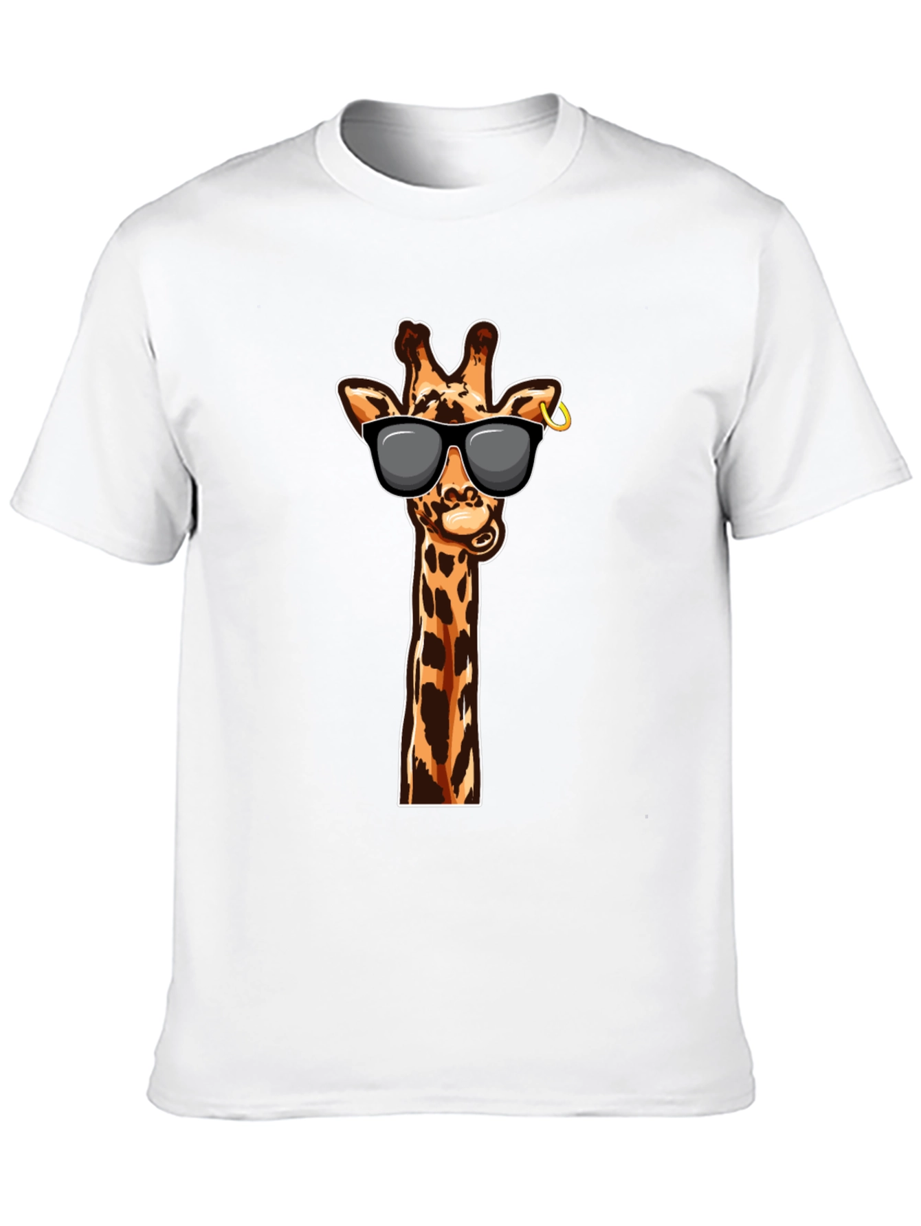 Black Cool Giraffe Graphic Tee - Stylish Black T-Shirt view 10