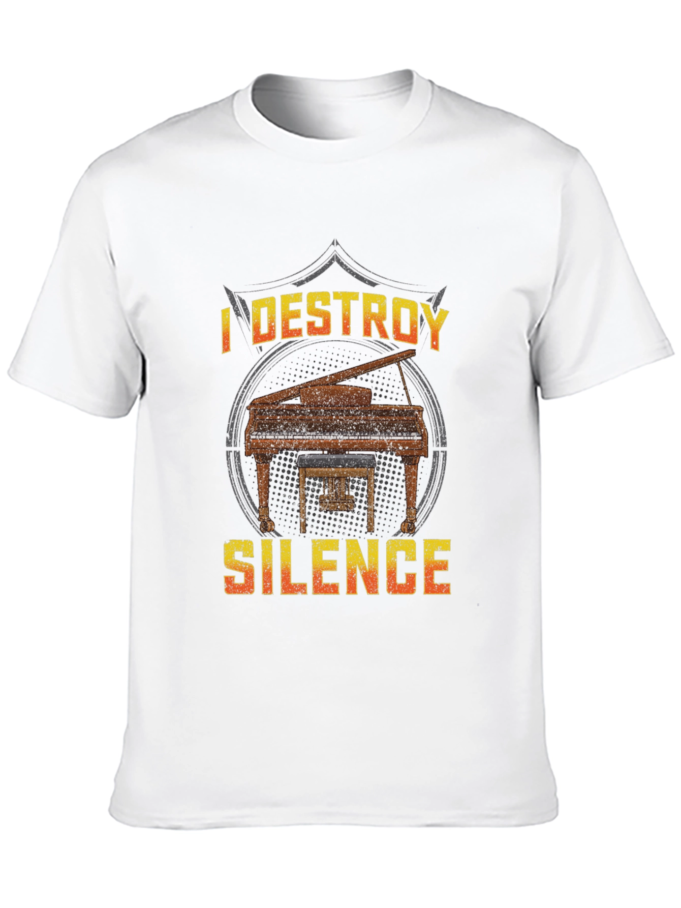 Black I Destroy Silence Piano T-Shirt view 10