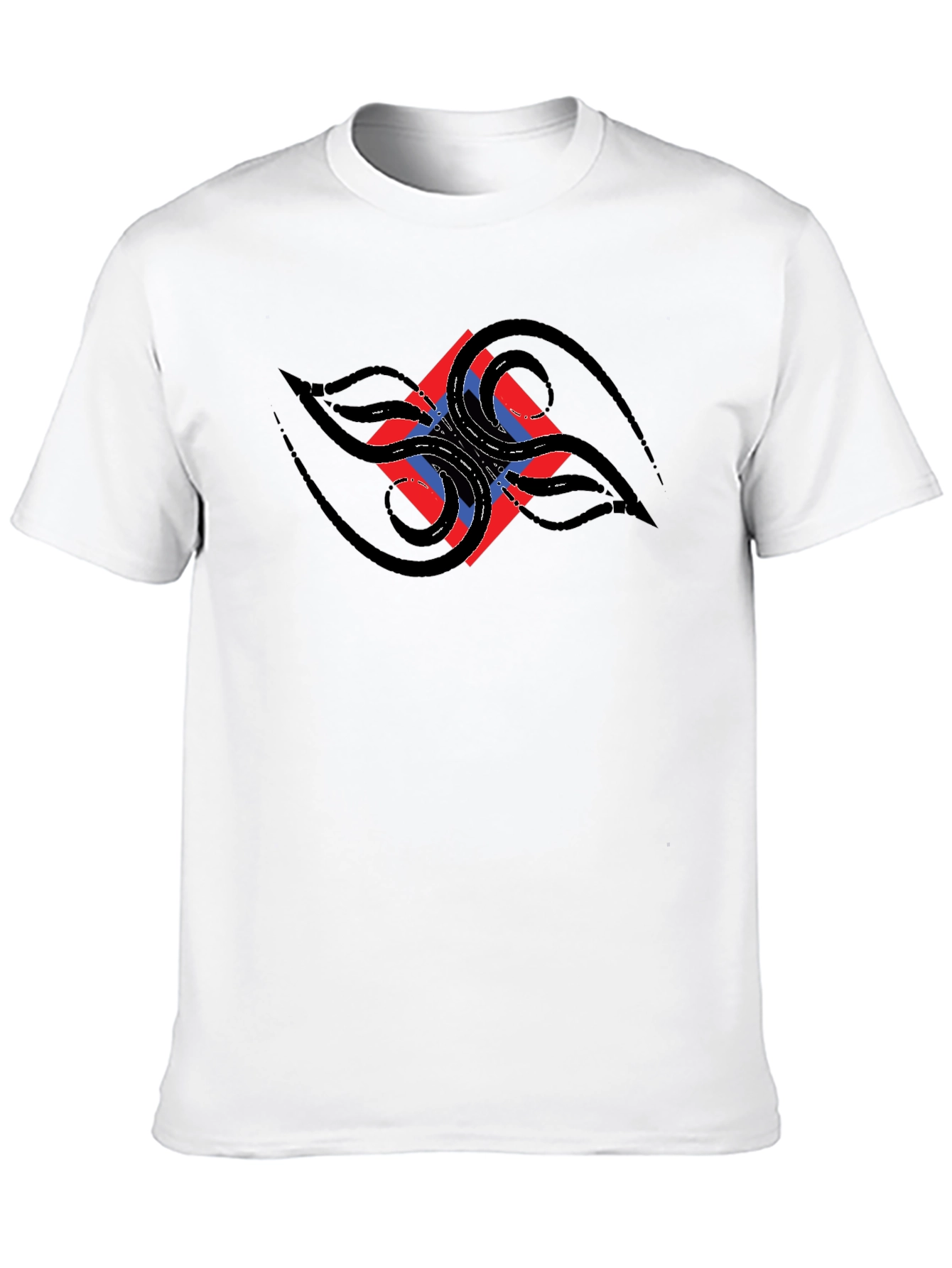 Black Abstract Graphic Black T-Shirt view 10