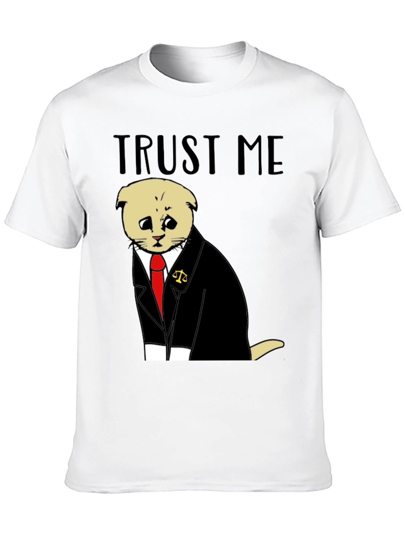 Black Trust Me Lawyer Cat T-Shirt - Funny Cute Attorney Kitten Tee view 10