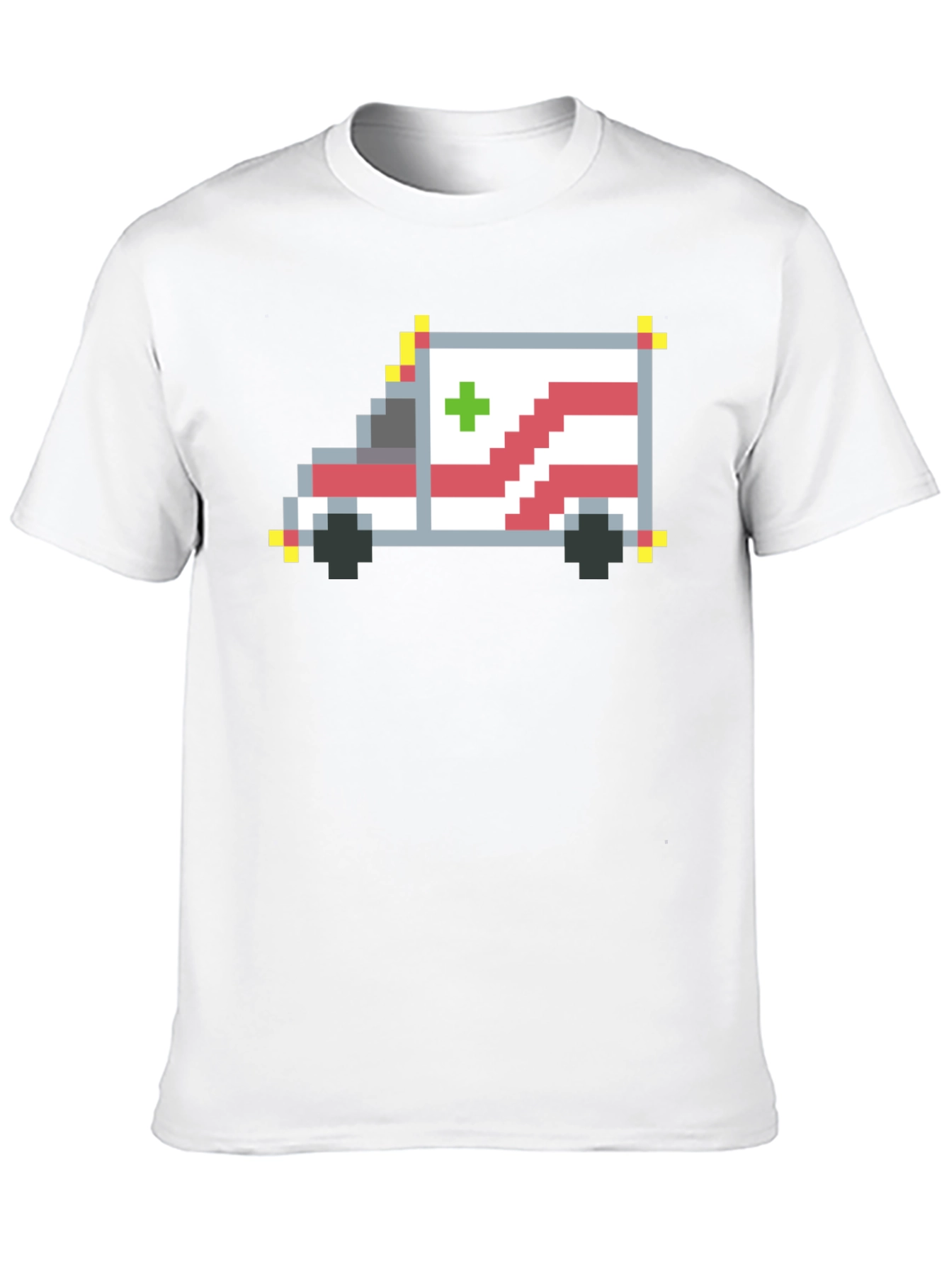 Black Pixel Ambulance Graphic T-Shirt view 10