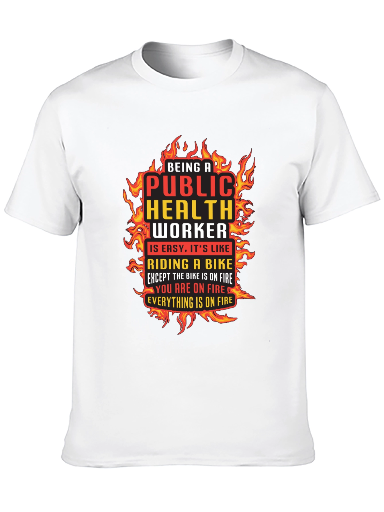 Black Public Health Worker On Fire Graphic T-Shirt view 10