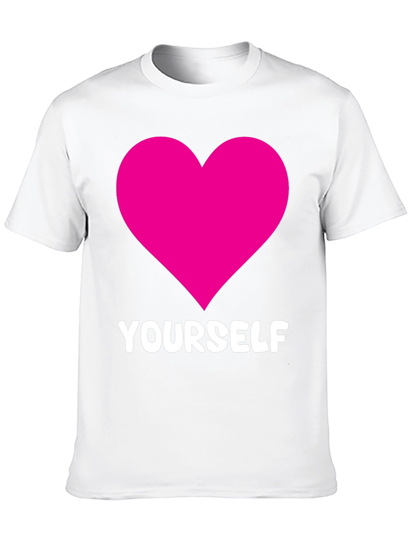 Black Love Yourself T-Shirt - Black with Pink Heart view 10