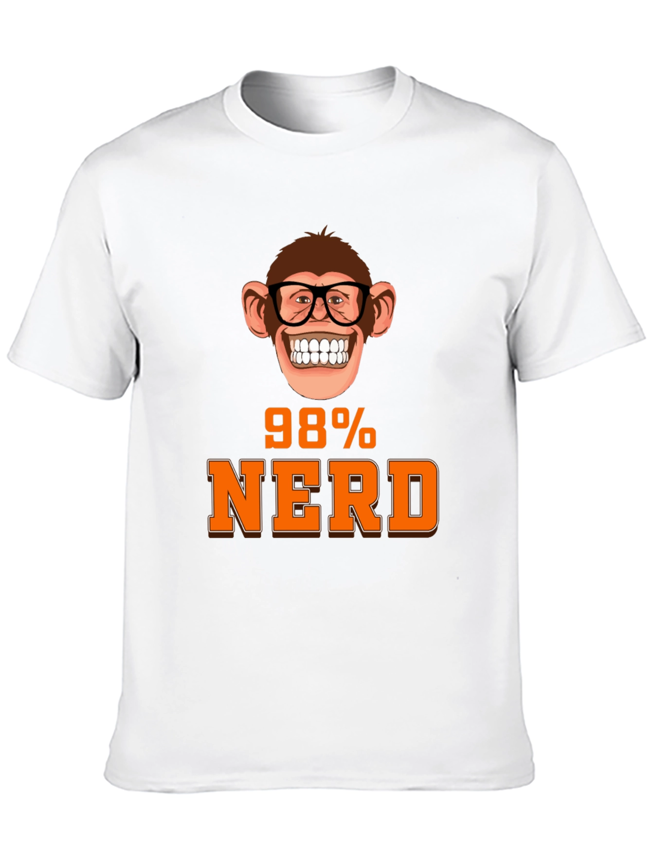 Black 98% Nerd Monkey Graphic T-Shirt - Unique Geeky Design view 10