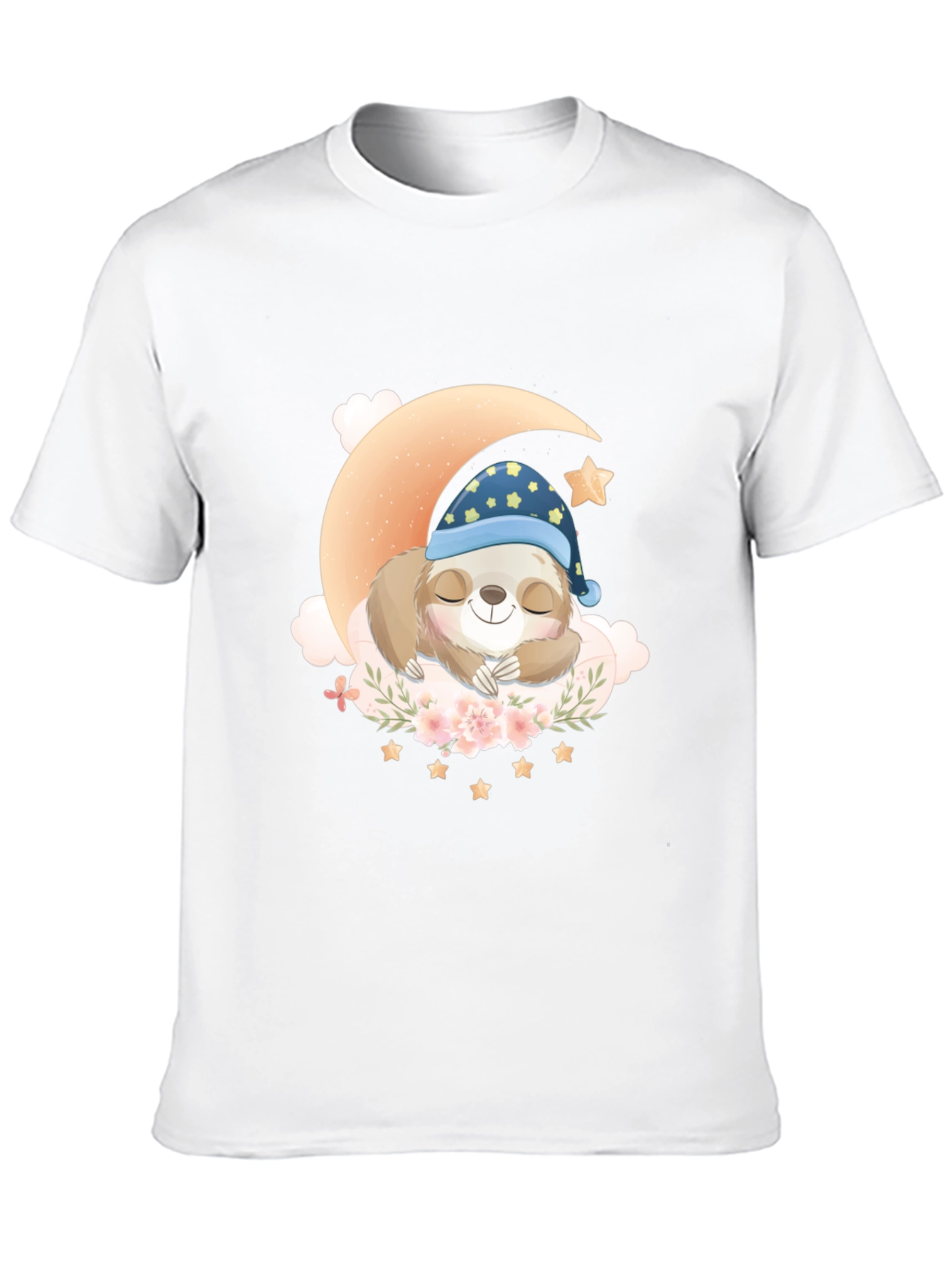 Sloth Sleeping on Moon T-Shirt - Cute Graphic Tee - 10