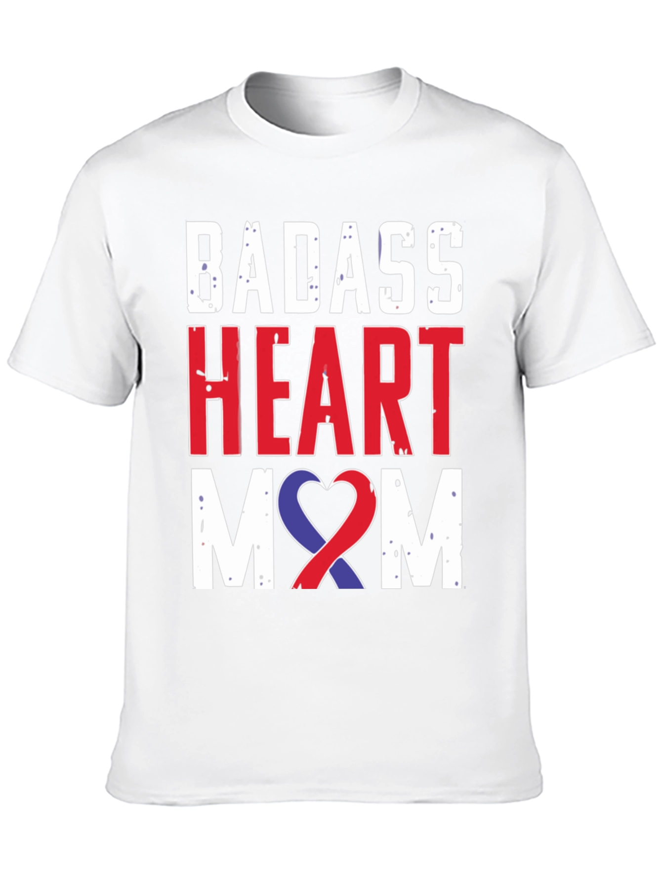Black Badass Heart Mom Graphic Tee - Awareness Ribbon view 10