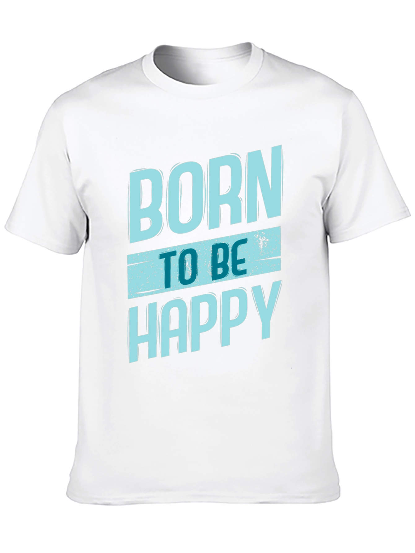 Black Born To Be Happy Graphic Print Black T-Shirt view 10