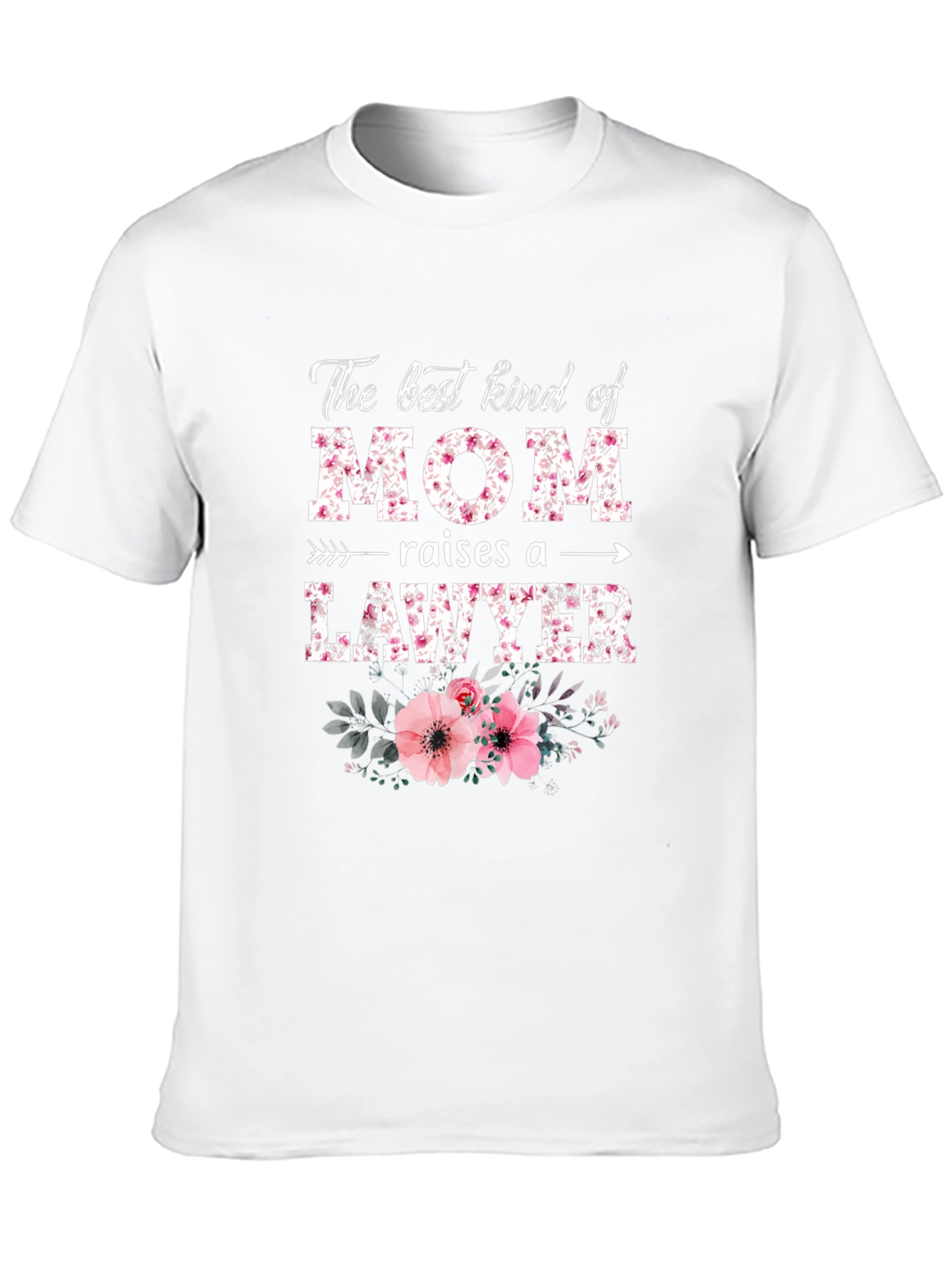 Black Best Kind of Mom Raises a Lawyer Floral T-Shirt view 10
