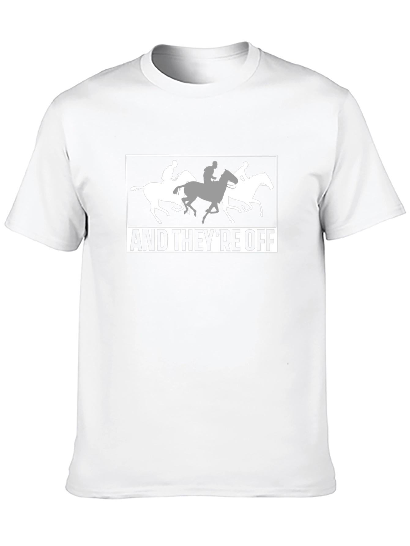Black Horse Racing T-Shirt - "And They're Off!" Design view 10