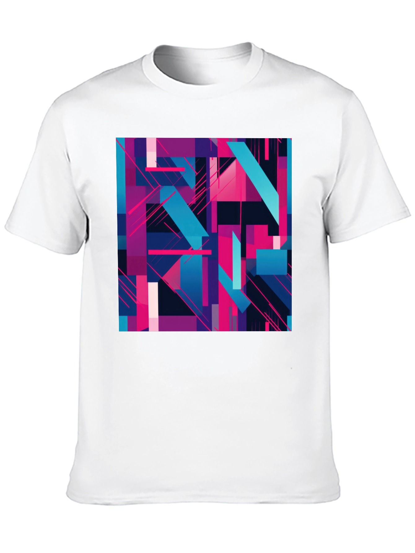 Black Abstract Geometric T-Shirt - Modern Art Tee view 10