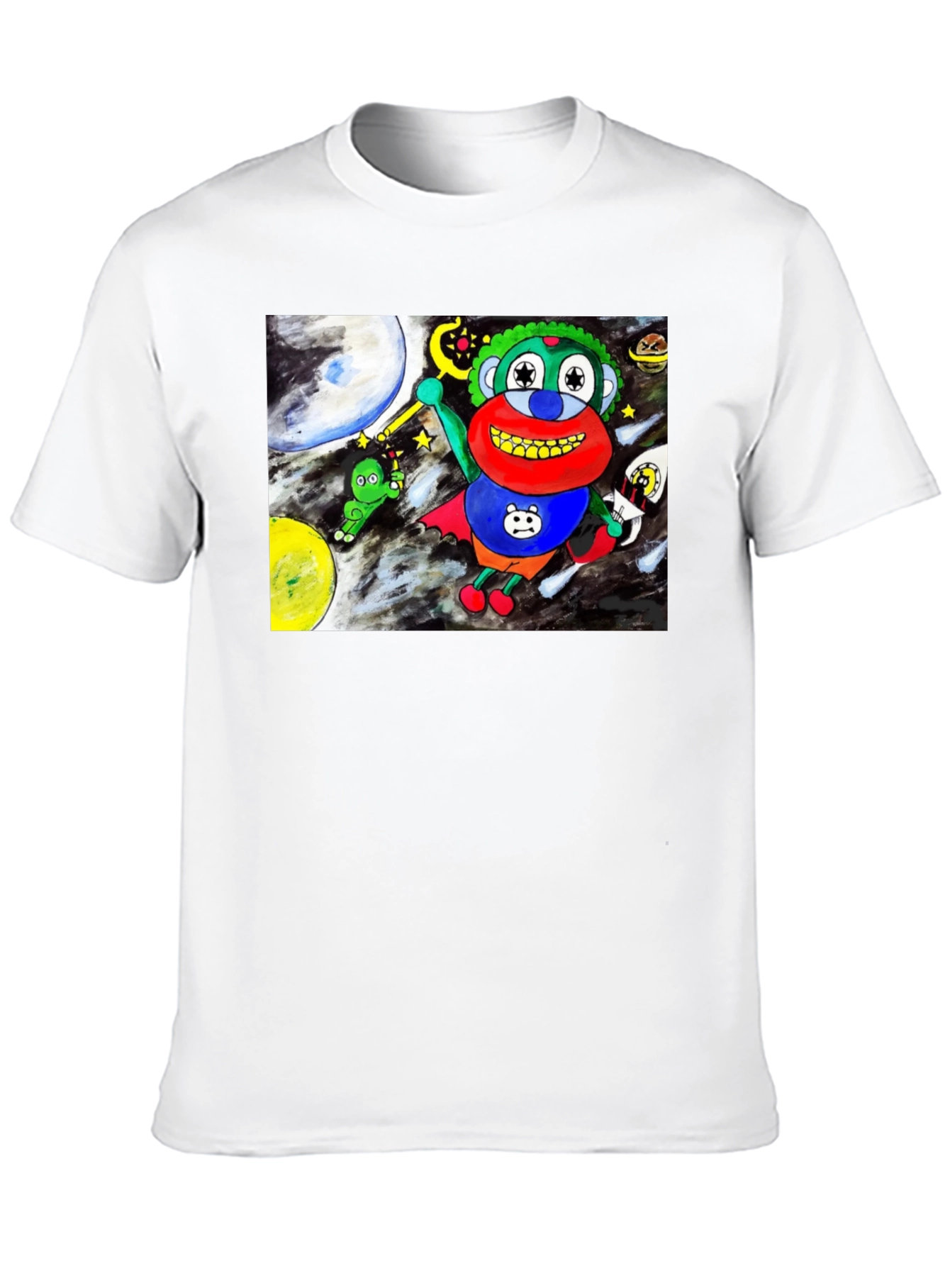 Black Cartoon Graphic Tee: Space Adventure view 10