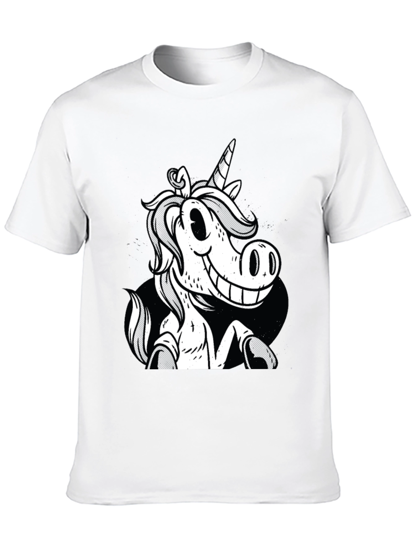 Black Unicorn Cartoon Graphic T-Shirt view 10