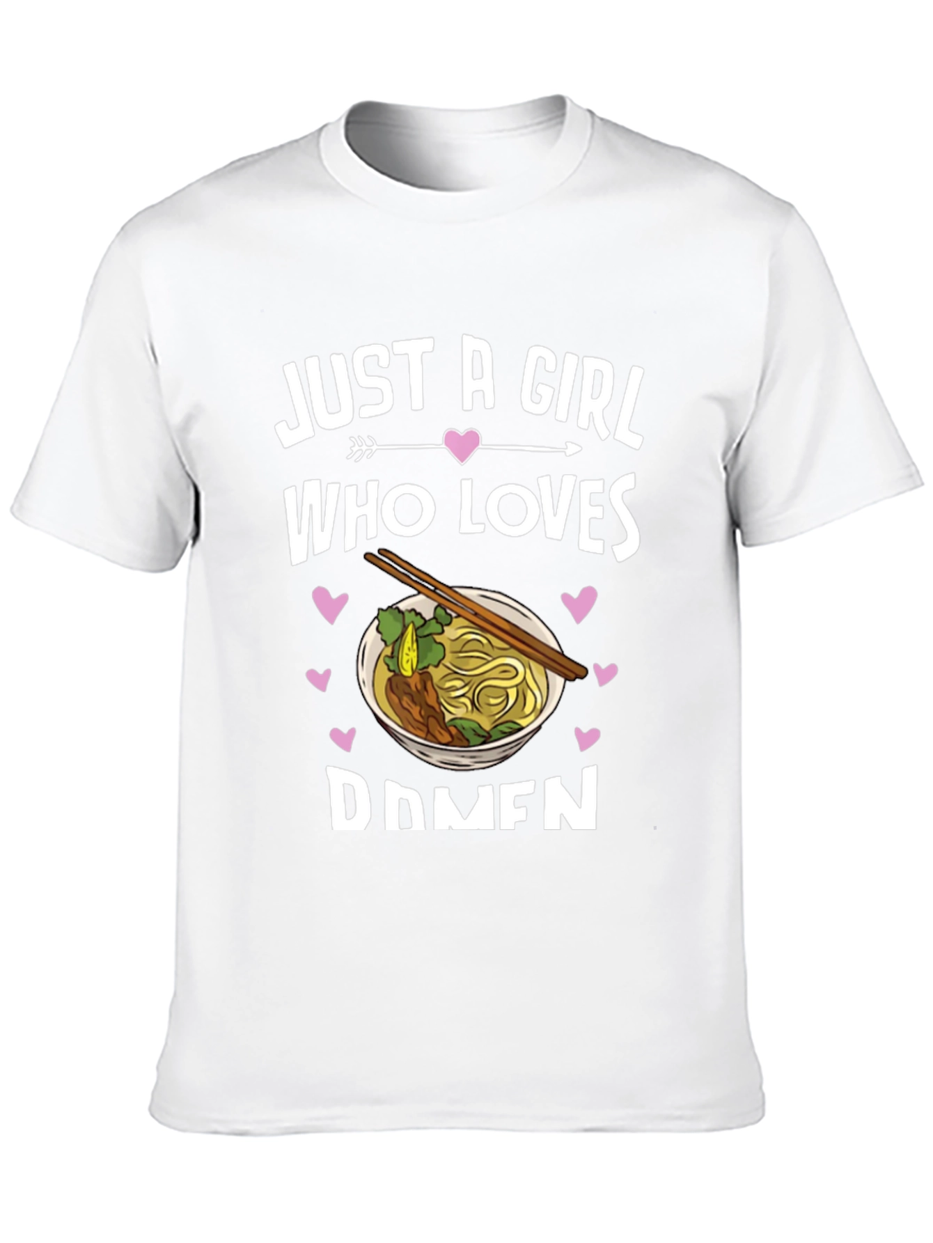Black Just A Girl Who Loves Ramen Graphic Tee view 10